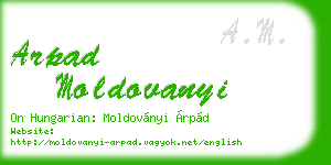 arpad moldovanyi business card